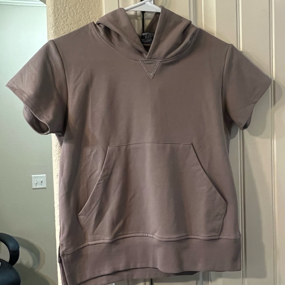 NWT Little Bipsy Hooded Short Sleeve Shirt brown size 10